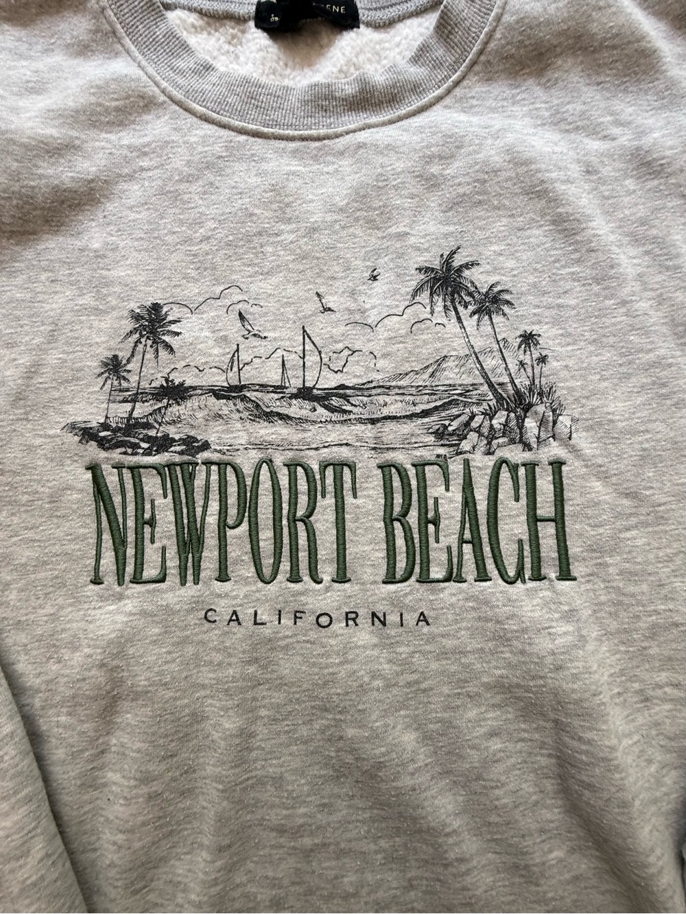 Newport Beach California Graphic Crewneck Sweatshirt - Gray XL - Picture 3 of 7